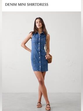 Denim mini short dress